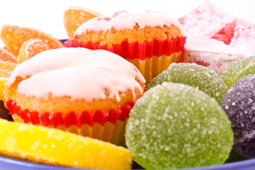 Fruit jelly on white background