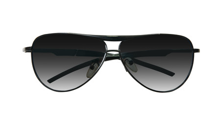 black sunglasses  on white