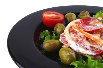 tomatoes salad and olives