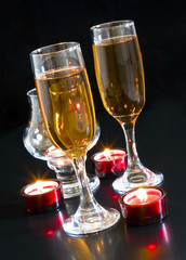 Champagne, candles.