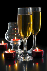 Champagne, candles.