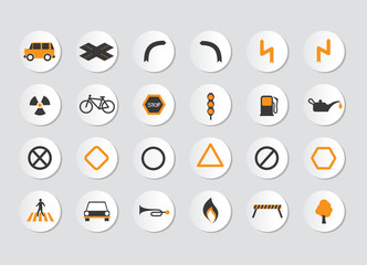 Set of traffic icons. Vector