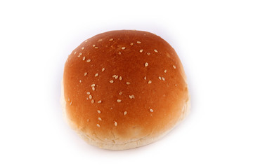 Hamburger bun / bread over white background