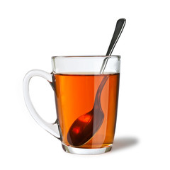 isolated tea with spoon