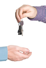Giving keys isoalted on white