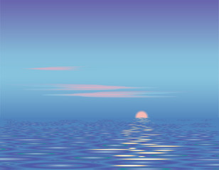Naklejka premium Sunset above the sea