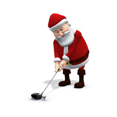 santa plays golf 1