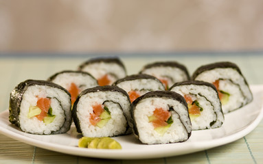 Sushi on plate
