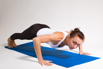 set of yogi girl doing exercise