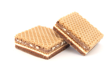 Filled wafer with chocolate