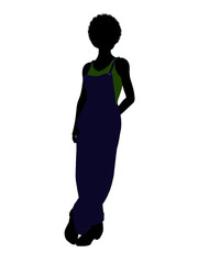 African American Casual Woman Illustration Silhouette