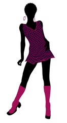 African American Go Go Dancer Illustration Silhouette