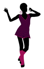 African American Go Go Dancer Illustration Silhouette