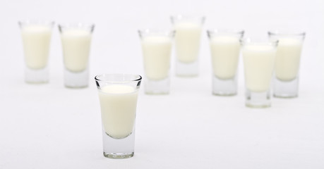 Glasses of milk
