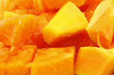 morceaux papaye mûre