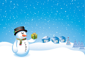 vector design with snowman