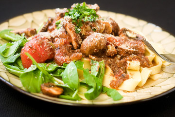 Chicken with mushroom ragu