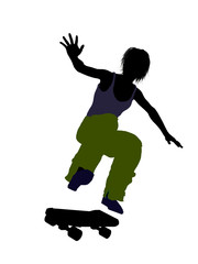 Fototapeta na wymiar Male Skateboarder Silhouette