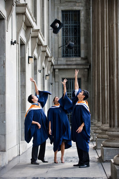 Graduates Hat Toss