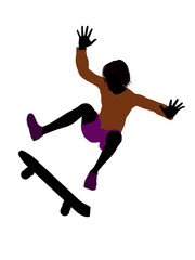 Fototapeta na wymiar Male Skateboarder Silhouette