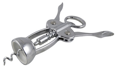 metal corkscrew isolated on white background