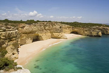 Fotobehang Marinha Beach, Algarve, Portugal Verborgen paradijsstrand
