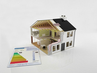 New house construction with energy saving certificate