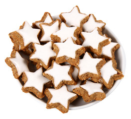 Plate of christmas star shaped cookies