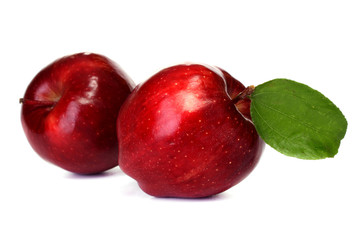 Fresh apples on white