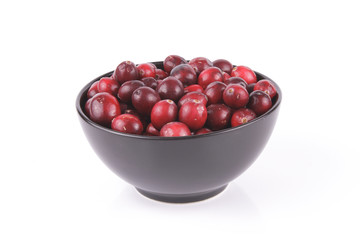 Cranberries in a Black Bowl