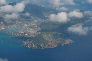 Fototapeta na wymiar Hanauma Bay von oben Insel Oahu, Hawaii