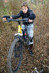 Fototapeta na wymiar Boy and Bikes