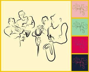 Live Jazz & Blues Band playing saxaphone and trumpet