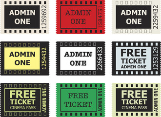 Naklejka premium Admit One Cinema Ticket
