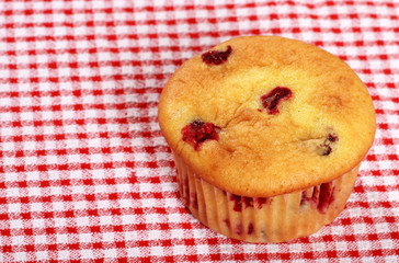 top view lemon cranberry muffin