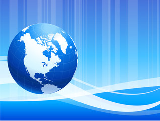 Blue Globe on abstract background