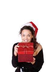 Girl Holding Christmas Gift