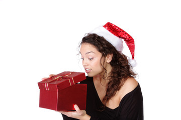 Girl Holding Christmas Gift