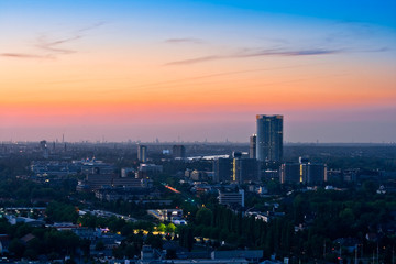 Panorama of Bonn after sunset