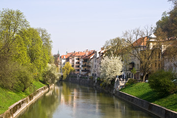 Fototapeta na wymiar Słoweński stolica Lublana