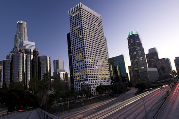 Fototapeta na wymiar Los Angeles city lights at night