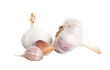 garlic full and peaces isolated