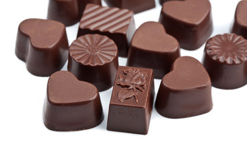 chocolate candies isolated
