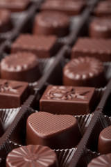 assorted chocolate candies in box