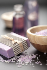 herbal salt and soap. spa and body care