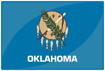 drapeau glassy oklahoma flag