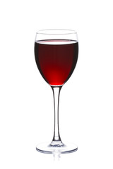 Glass of Red Wine on white background
