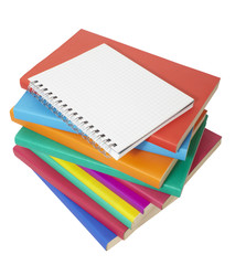 colorful books stack  and notebook education