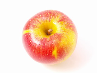 Ripe apple on a white background