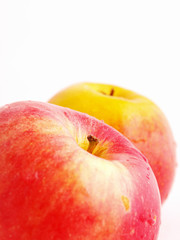 Ripe apple on a white background